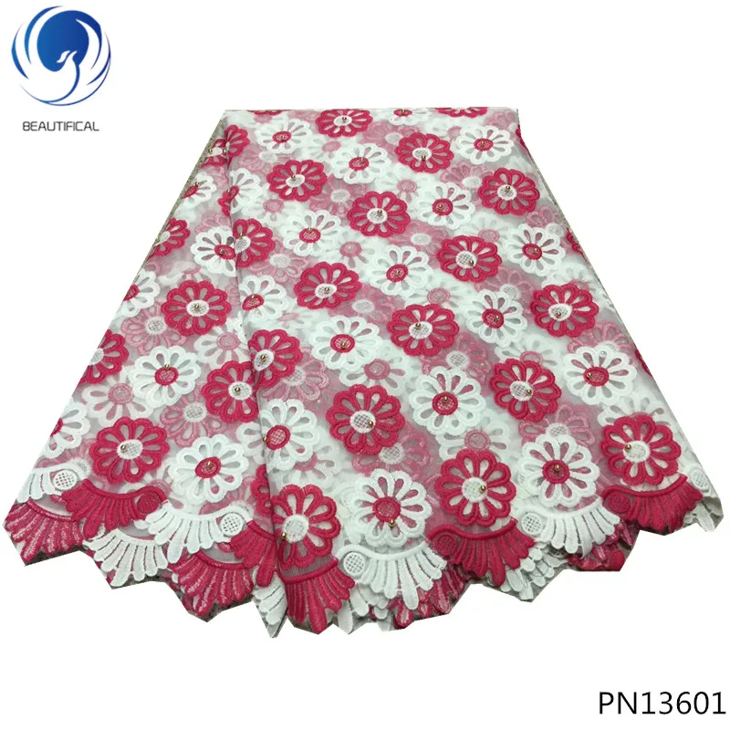 

BEAUTIFICAL african lace fabrics white embroidery lace fabric nigeria party french lace fabrics for women 5yards/lot PN136
