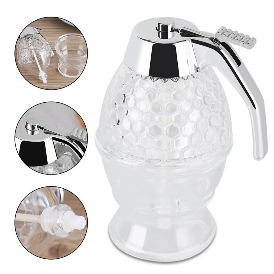 200ml Honey Syrup Dispenser Glass Pot Cafe Kitchen Vintage No Drip Container Gravy Boat Supply | Дом и сад