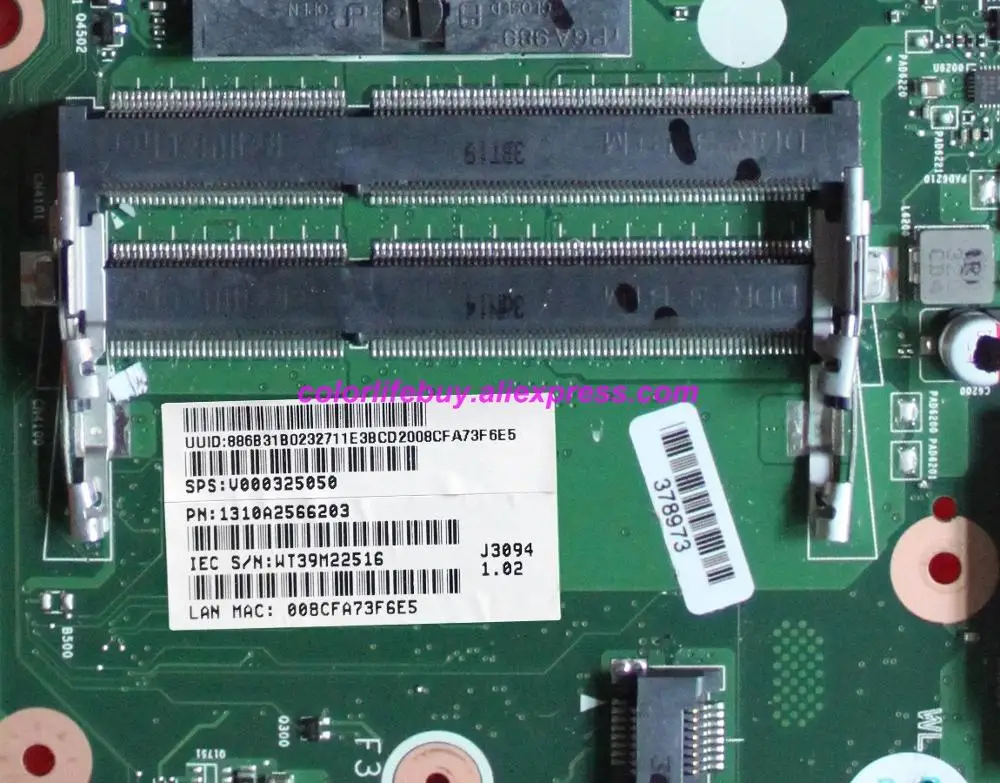 Оригинальная материнская плата V000325050 DB10F-6050A2566201-MB-A02 DDR3 для ноутбука Toshiba C50 C55 C55T |