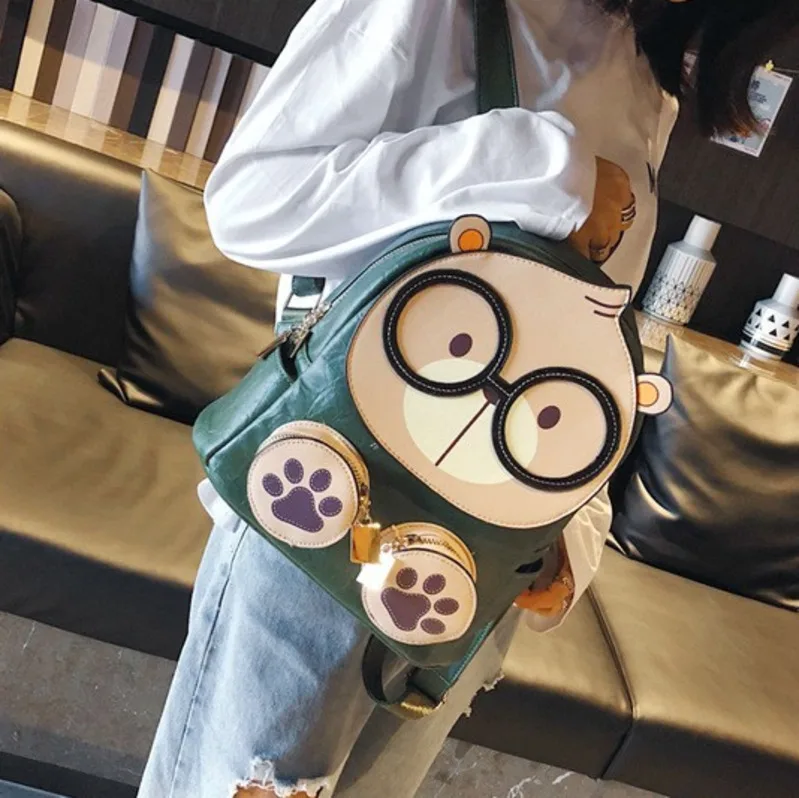 Рюкзак с милым мультяшным медведем из искусственной кожи детские дорожные