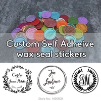 custom self adhesive wax seal stickers wedding wax stamp envelope seal invitation stickers 23 color available