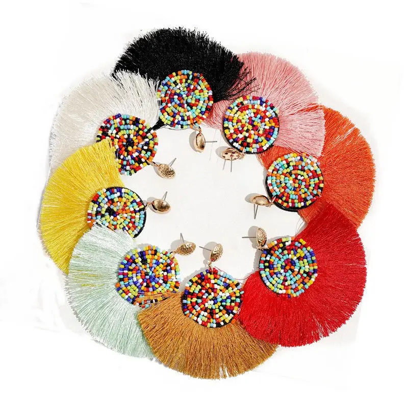 Fashion Classic Ethnic Multicolor Tassel Earrings for Women Girls Party Vintage Glamour Bohemian Drop Jewelry Gift | Украшения и