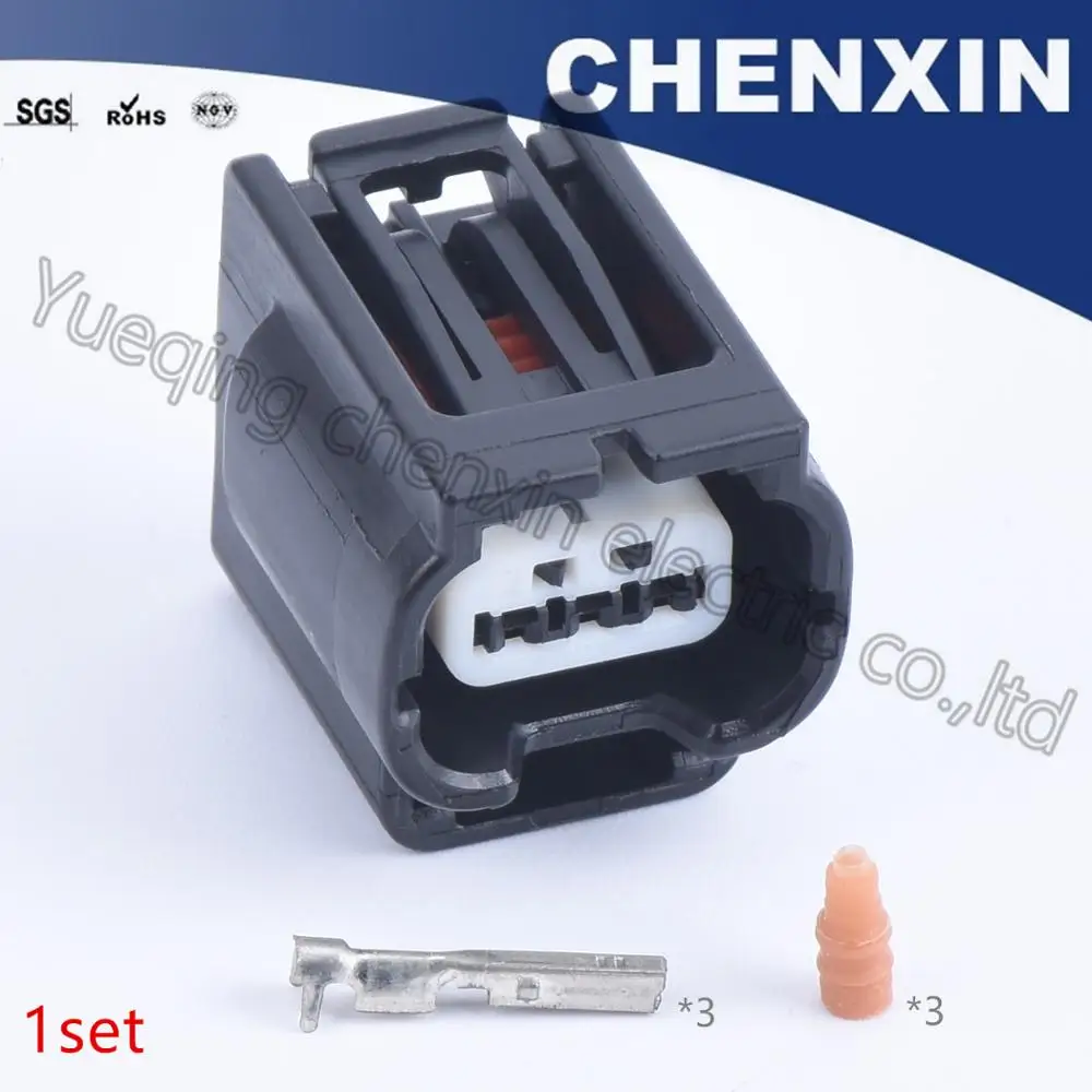 

Black 3 pin automobile waterproof auto connector(white clip)female 0.6 7283-2147-30