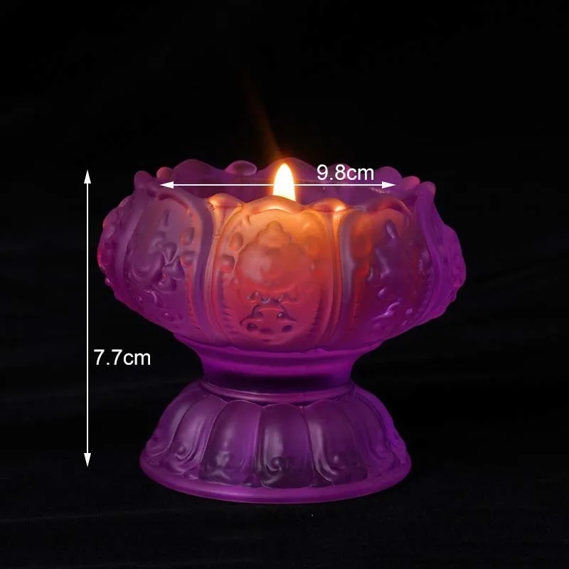 Thenew Seven-color Glass Candlestick Buddhist Supplies Butter Lamp Holder For Buddha Oil Candle Home Decoration | Дом и сад