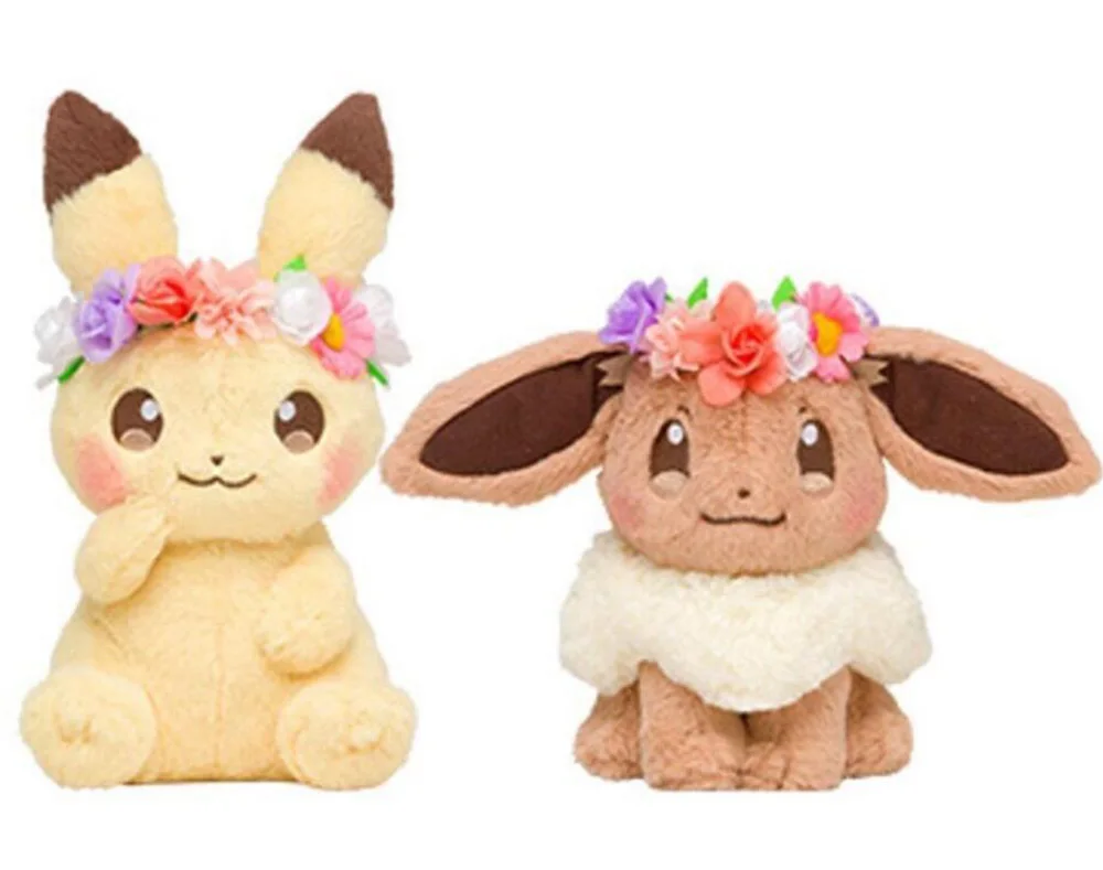 18 см Пасхальная серия Pikachu Evee фигурки оригинальный подлинный венок Пикачу