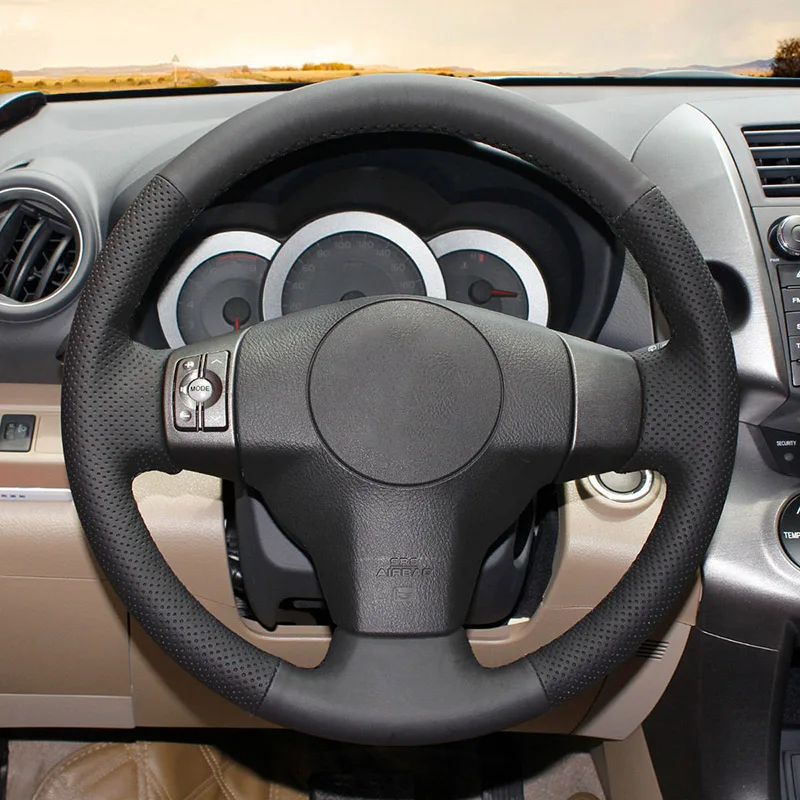 Кожаная оплётка рулевого колеса Крышка для Toyota RAV4 Vios Yaris Scion XB 2008 Кожа|Контроллеры|