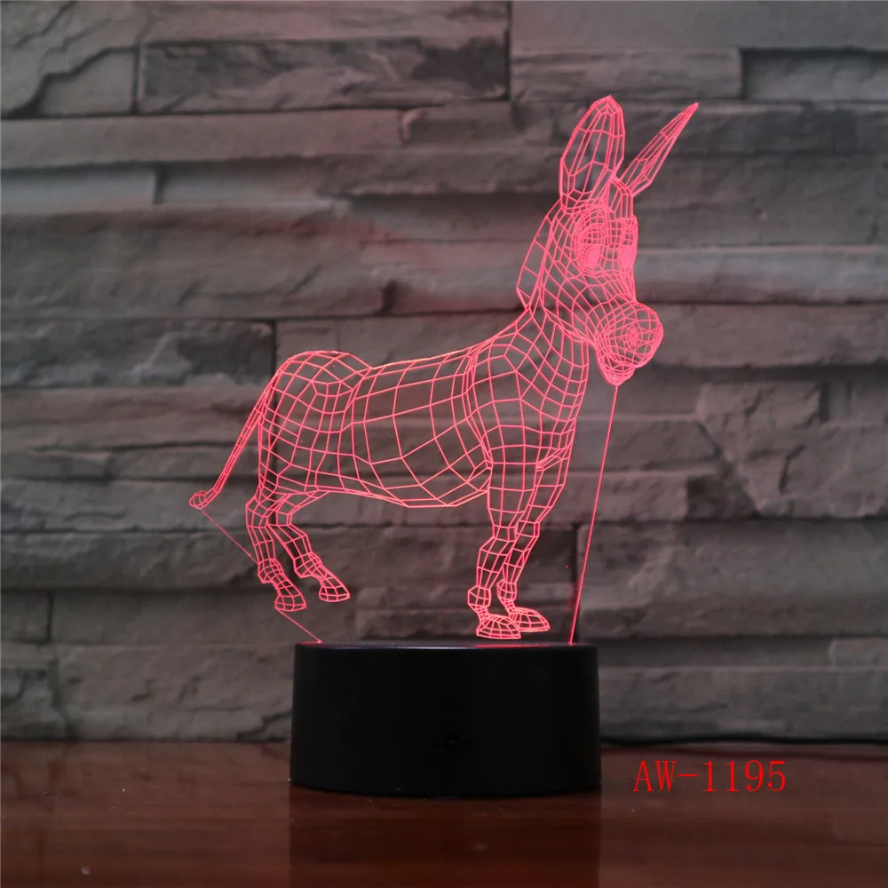 Ретро Животное украшение олень 3D USB СВЕТОДИОДНАЯ Лампа Олень цвета меняющий