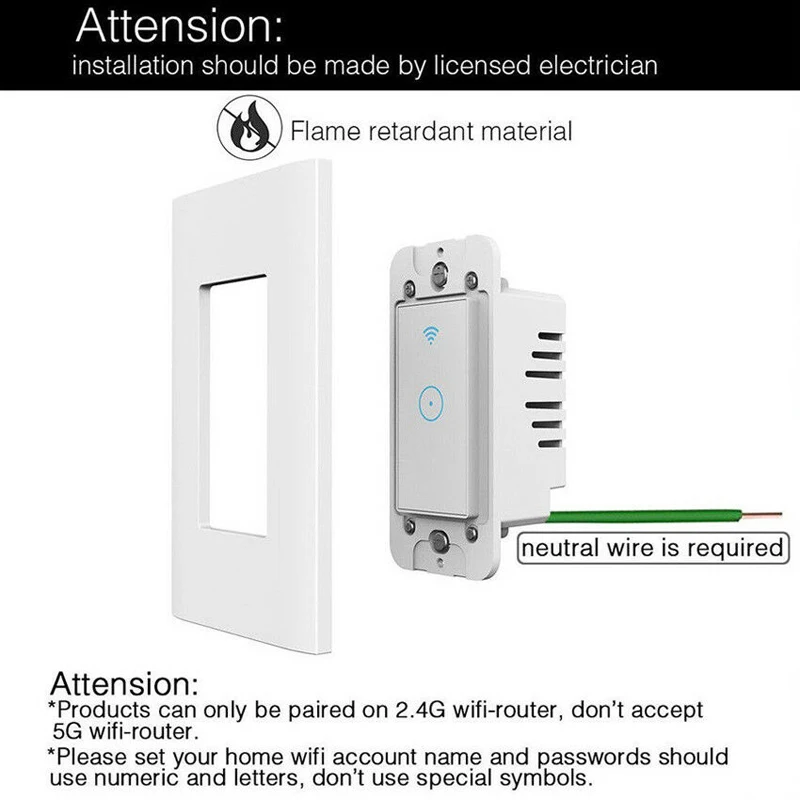 Светодиодный WiFi сенсорный выключатель умный светильник диммер для Alexa Google Home