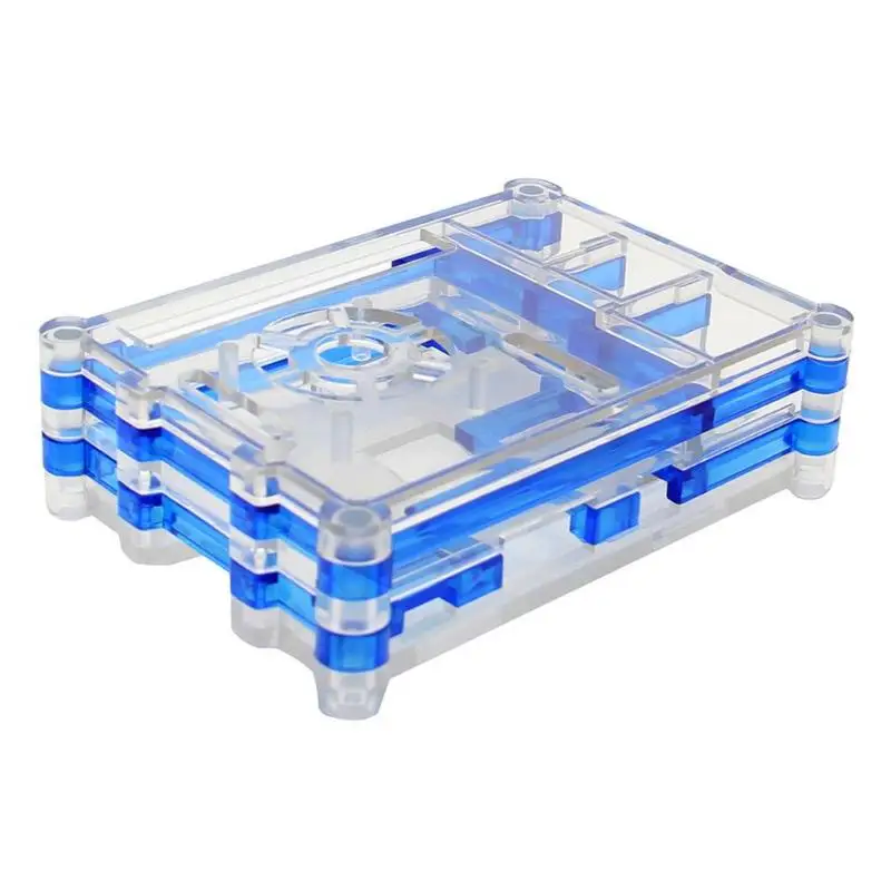 Для Raspberry Pi ABS чехол Радужный 5 слоев для 3B + Поддержка только GPIO Чехол|Кулеры и