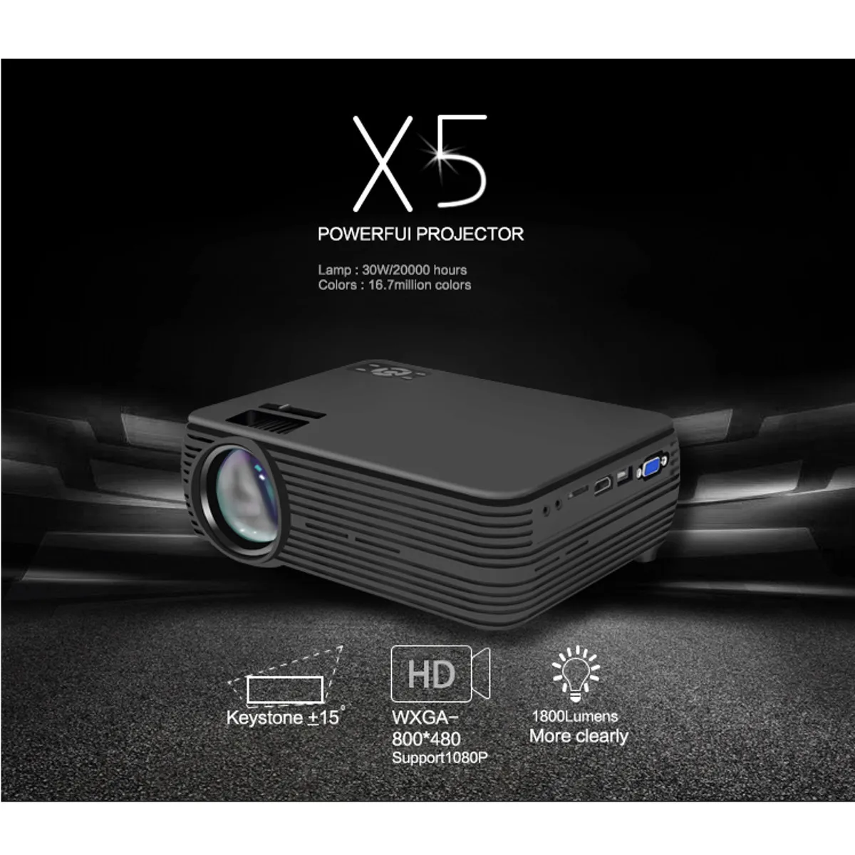 Мини-проектор 7000 люмен 1080P FHD Wifi bluetooth домашний кинотеатр Android 6,0X5 аудио динамик домашний кинотеатр