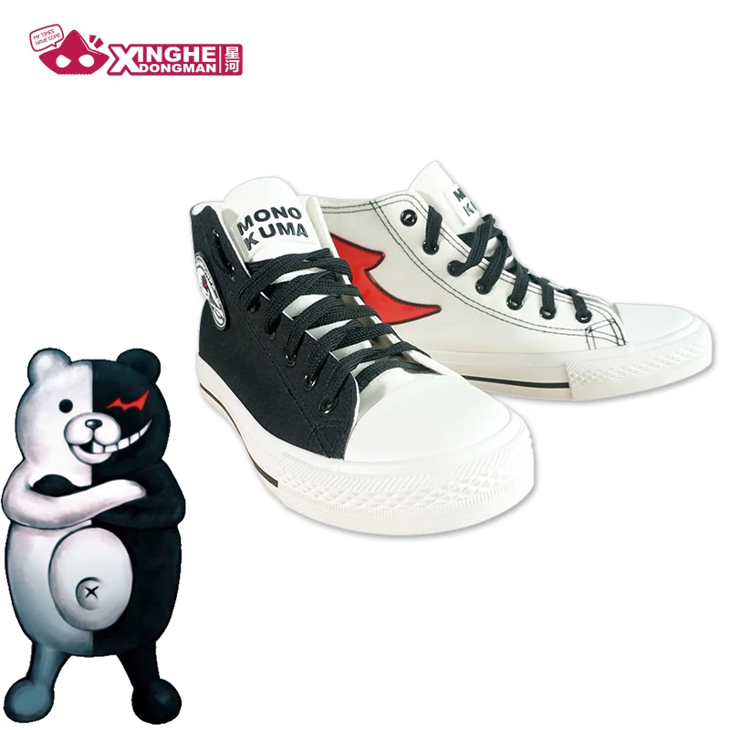 Milky Way аниме Monokuma высокие холщовые кроссовки Danganronpa Trigger Happy Havoc унисекс косплей