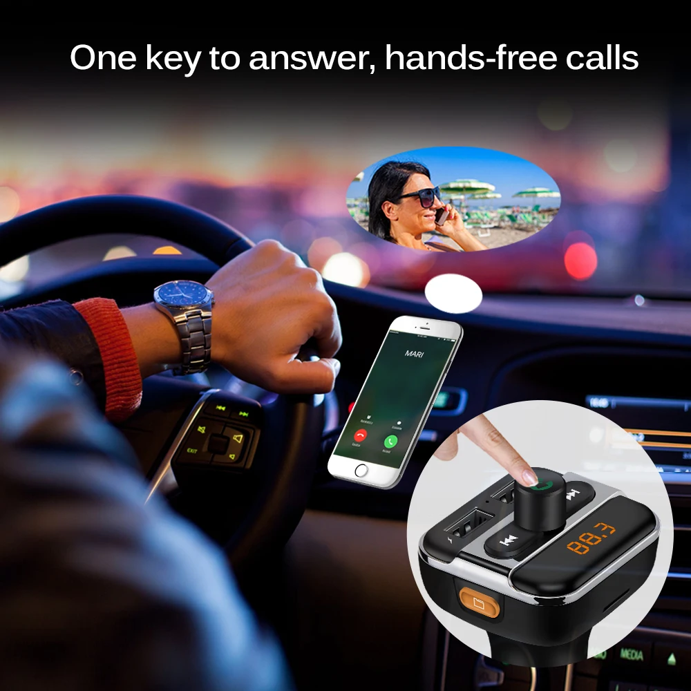FM передатчик Bluetooth Автомобильный MP3 плеер беспроводной автомобильный комплект