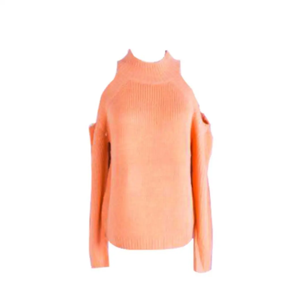 Women Fashion Sweater Long Sleeve Off Shoulder Turtleneck Solid Relaxed Knitted Pullover Casual Top Thick | Женская одежда