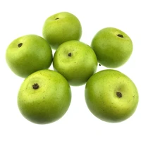 Gresorth 6pcs Lifelike Artificial Green Apple Faux Fake Apples Fruit Home House Kitchen Cabinet Decoration