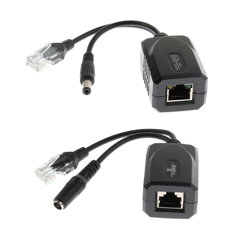 Dovewill 2 шт. от 24 В до 12 Power Over Ethernet Пассивный фотоадаптер ABS POE сплиттер|Компьютерные