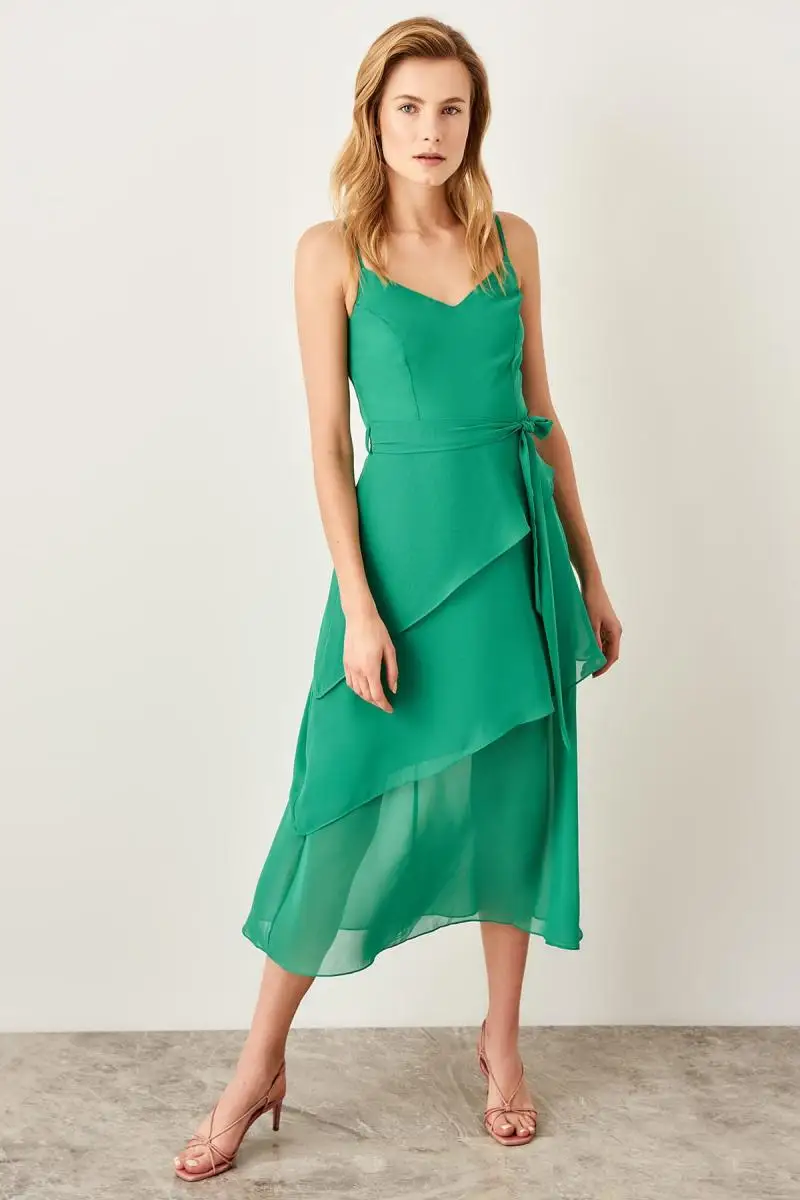 Trendyol Green Flywheel Detail Dress TWOSS19WX0043 | Женская одежда