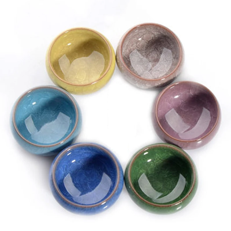 Горячая Распродажа 6 шт. кунг фу Чай чашки набор кракле полированного путешествия