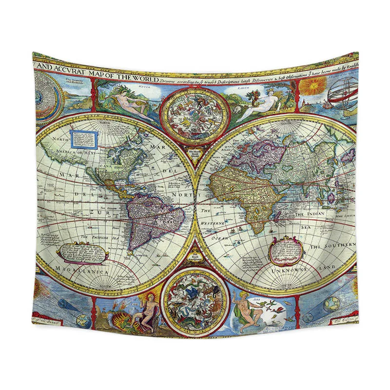 110*130 см карта мира проводник настенная Ткань Гобелен из полиэстера Подвесной