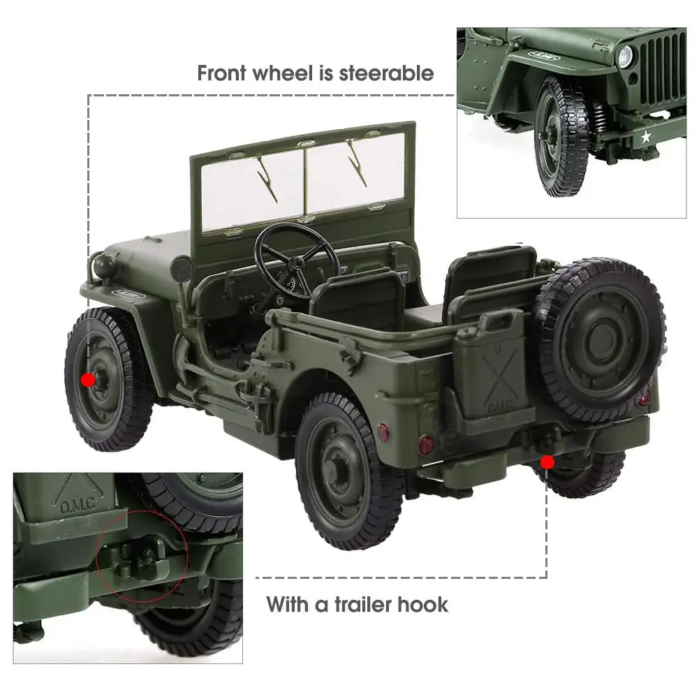 1:18 Тактическая Военная Модель джипы старый мир войны II Уиллис военные