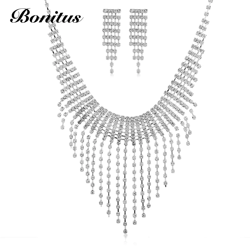 [Bonitus Jewelry] 2018 Модные Свадебные украшения наборы эффектное ожерелье для