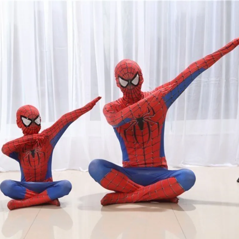 Костюм Человека-паука для детей 3d костюм маска мальчиков спандекс черный красный