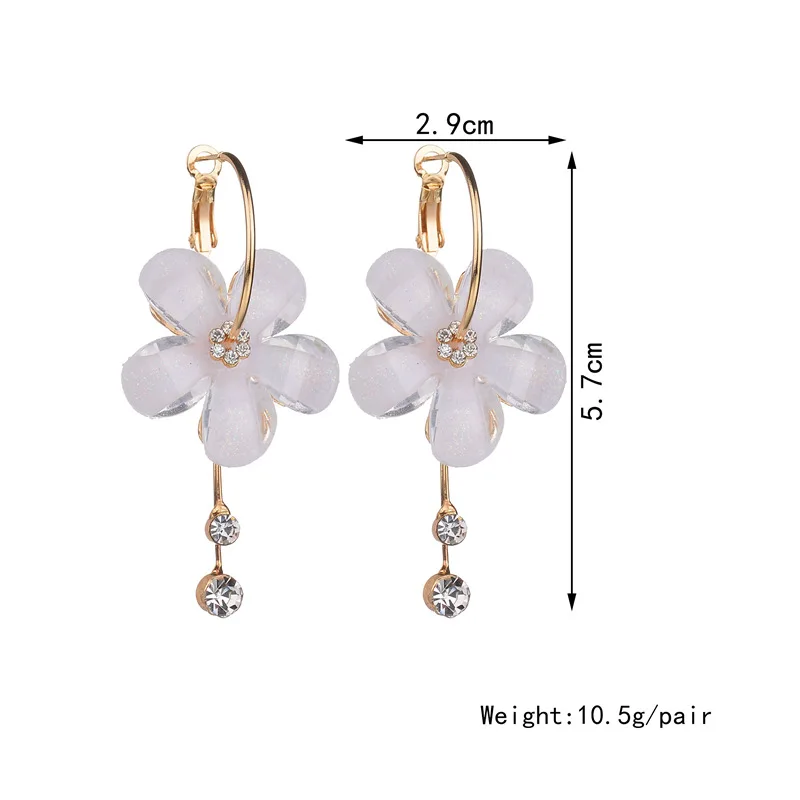 Women's Fashion Flowers Long Tassel Crystal Rhinestone Drop Dangle Earrings | Украшения и аксессуары