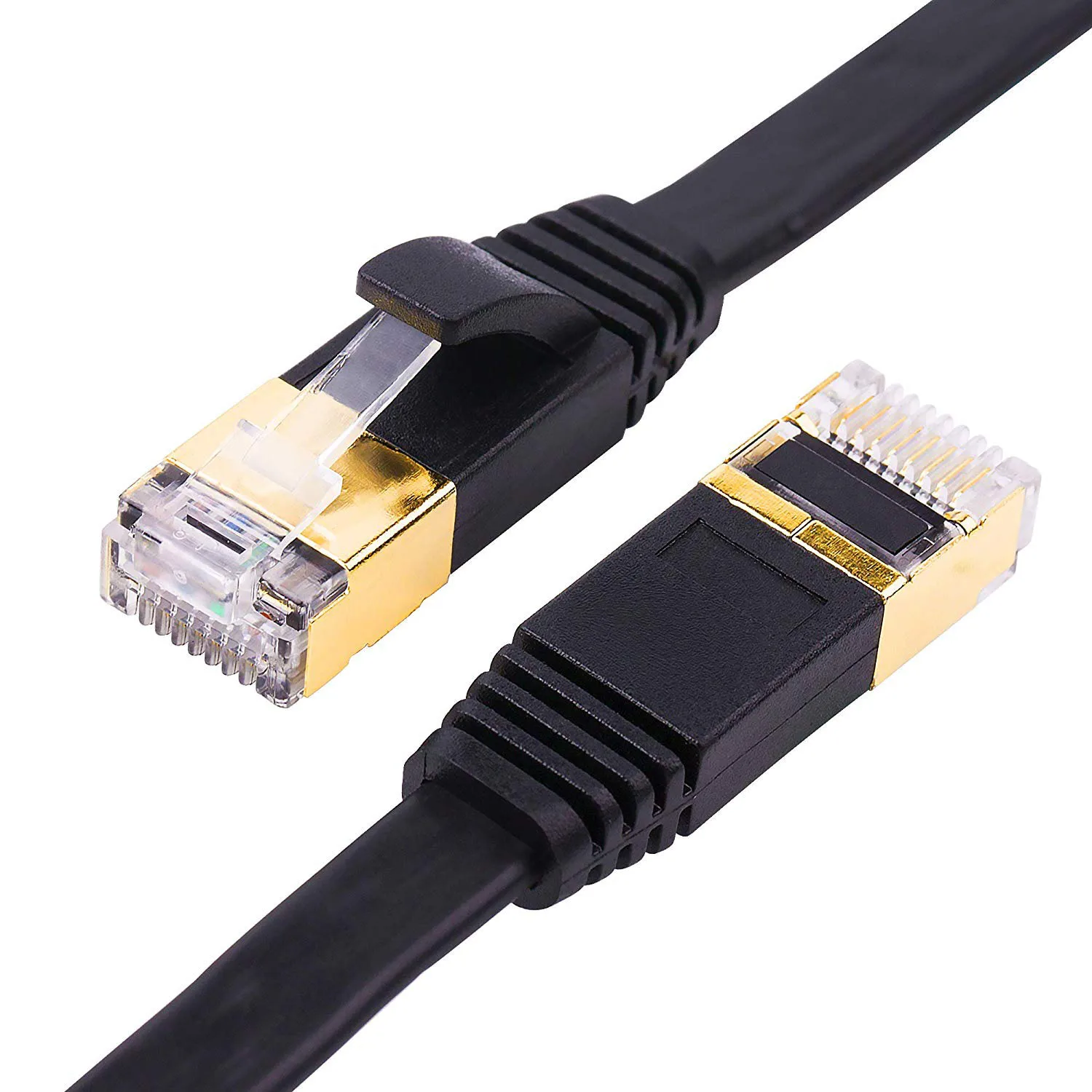 OPQ Cat 7 кабель Ethernet плоский с зажимами кабеля экранированные разъемы RJ45