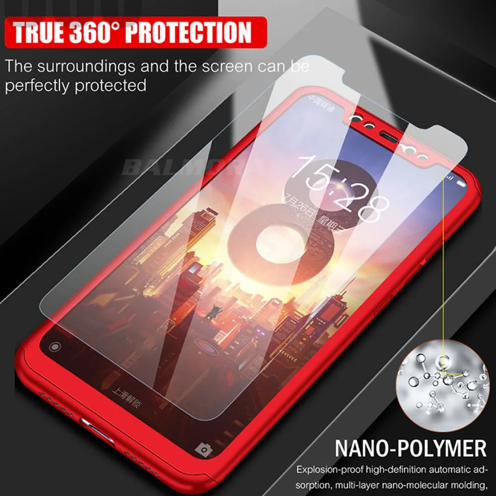 KINBOM For Xiaomi 9 8 SE Lite 6 6X 360 Full Cover Phone Case Ultra Thin Protective Cases 5 5X 5Splus Max With Glass |