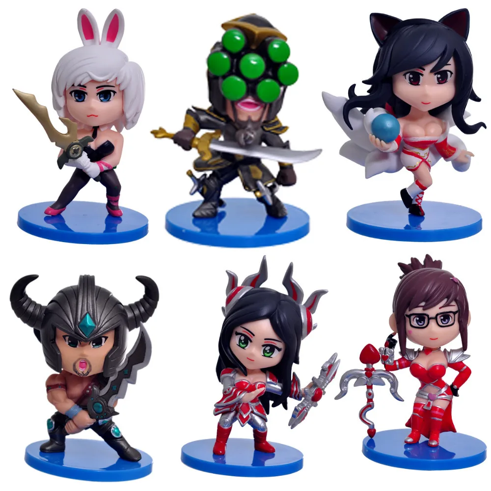 2016 новинка горячие Фигурки игрушки 6 Pz/набор 8 см Irelia Ahri Tryndamere господин Yi заказ