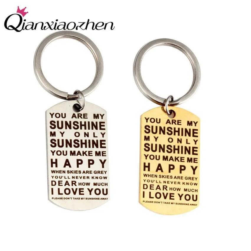 Qianxiaozhen YOU ARE MY SUNSHINE ONLY Keychain Boyfriend Gift Valentine's Day Birthday Favors Present Girfriend | Дом и сад