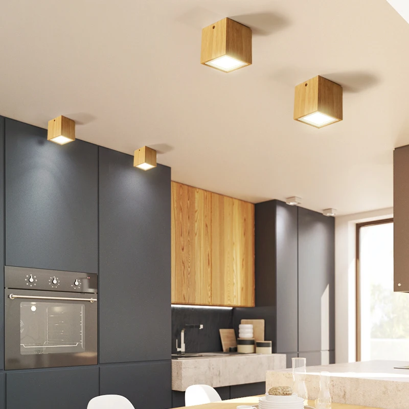 

DAR Ceiling Lights For Living Room Bedroom Indoor Lighting 3w Surface Mounted Wood Square Round Modern LED Ceiling Lamp Fixtures