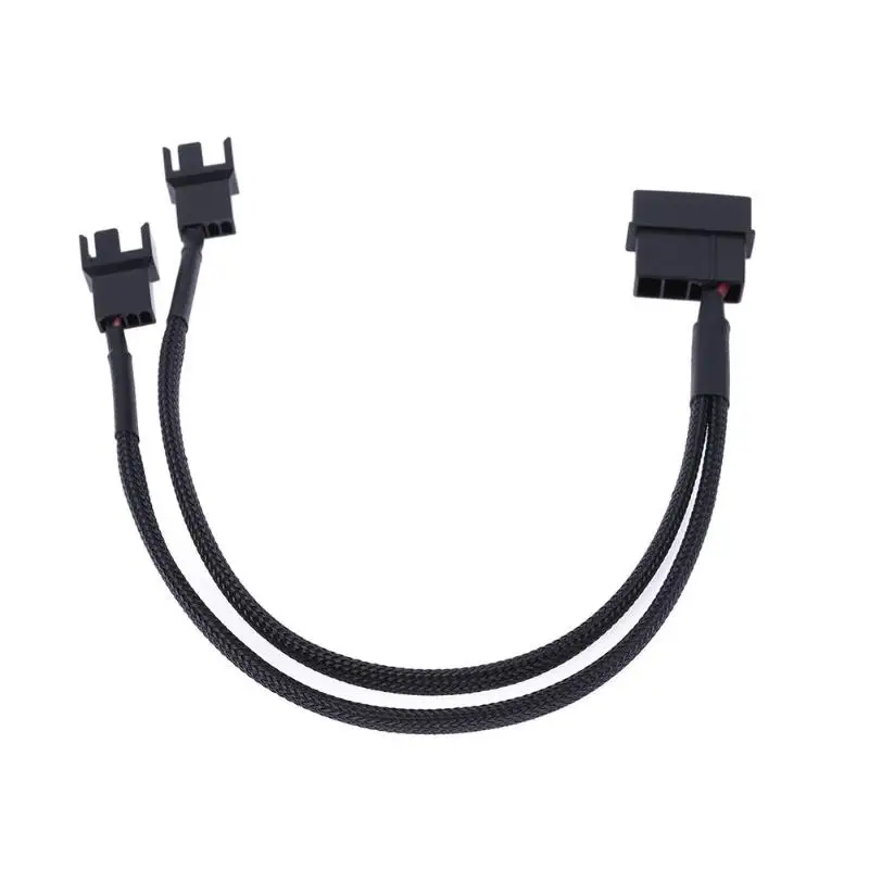 High Quality 4pin IDE Molex to 2 Port 3Pin/4Pin Cooler Cooling Fan Splitter Power Cable Black Sleeved Computer Cables Connectors |
