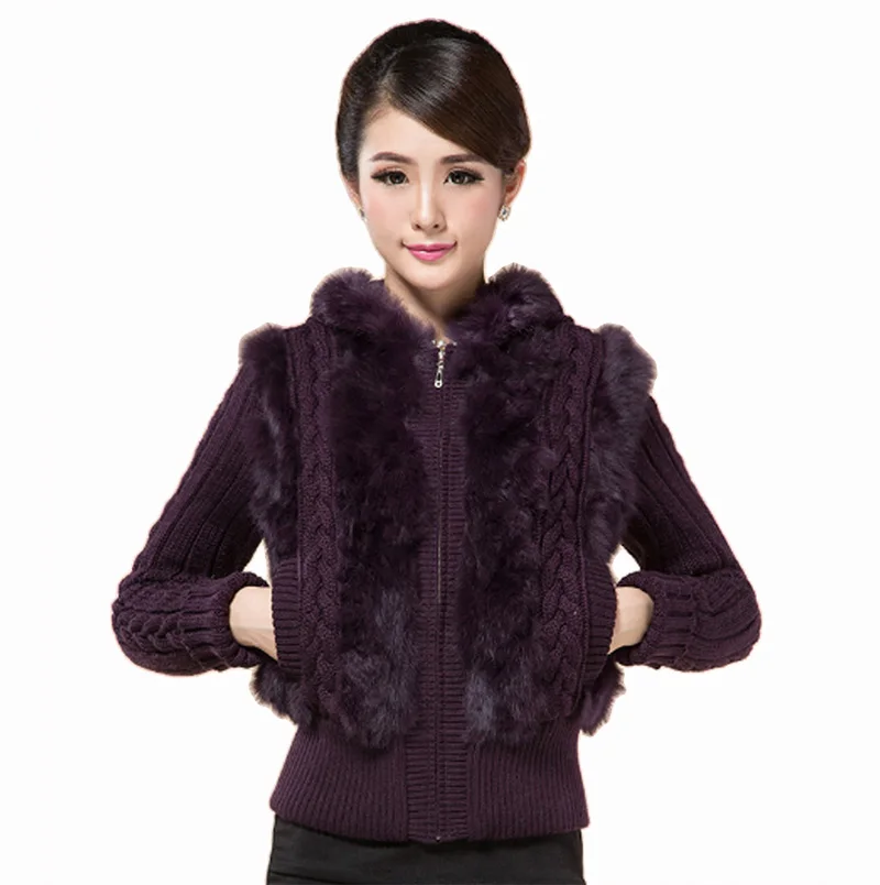 Flying ROC/Лидер продаж зимняя куртка для женщин натуральный мех свитер высокое