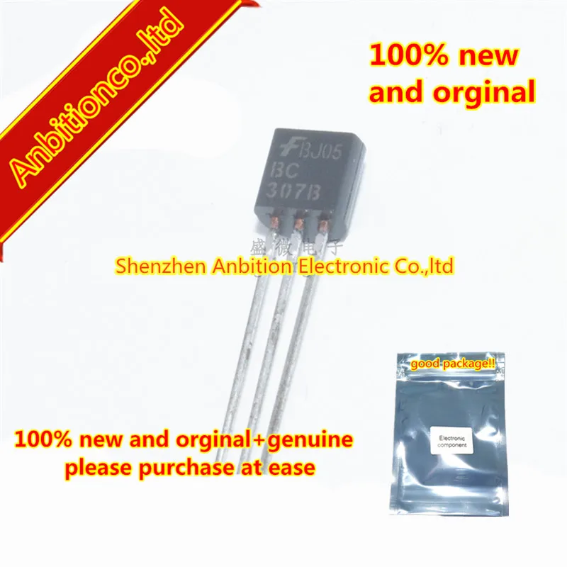 20 шт., 100% новые и оригинальные транзисторы усилителя TO-92 BC307B MOC (PNP)