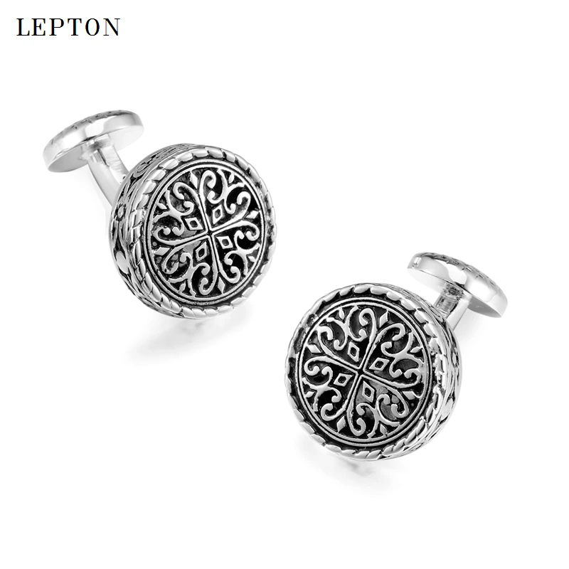 Круглые винтажные запонки Lepton для мужчин Прямая поставка барокко китов с