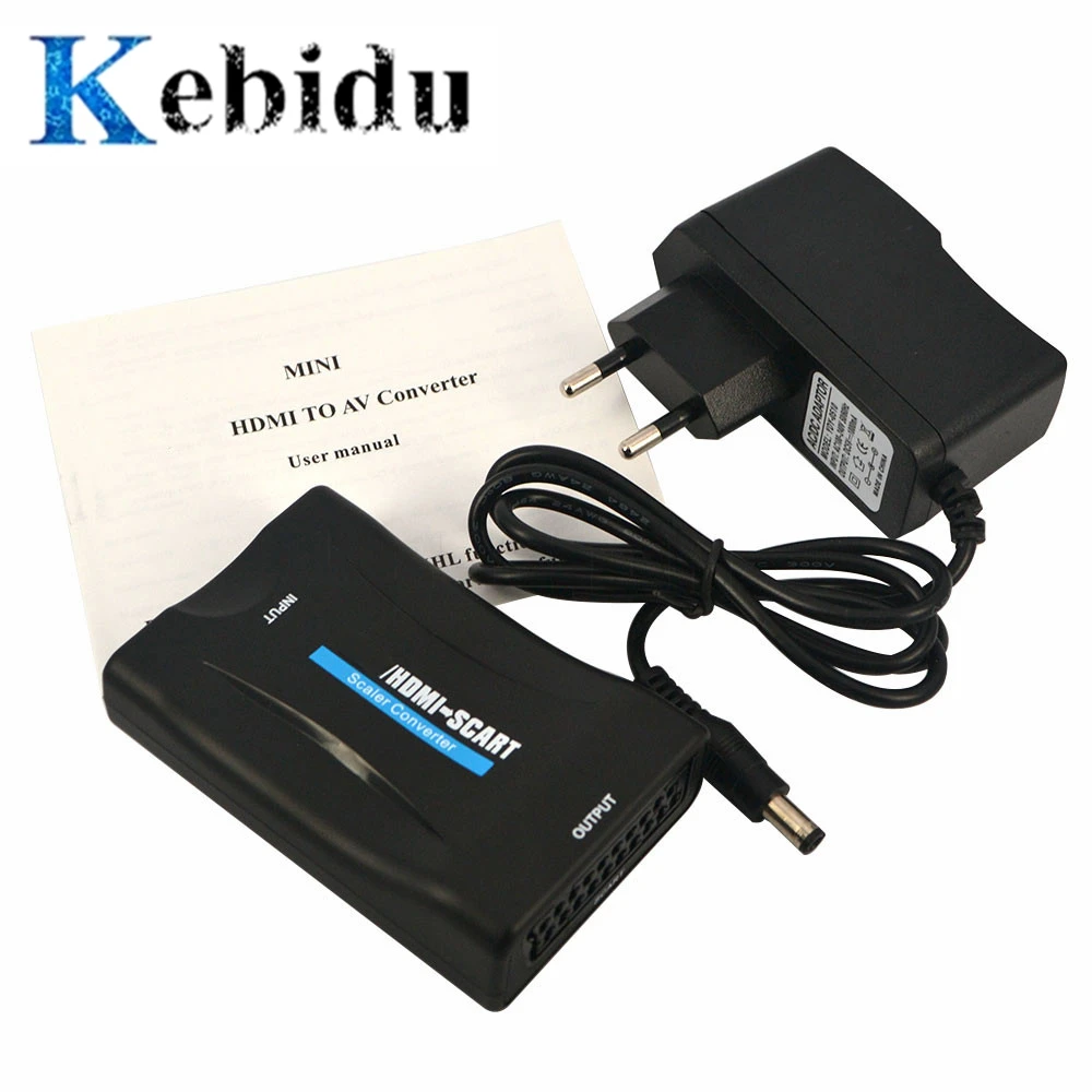 Переходник 1080P SCART в HDMI совместимый с адаптер для аудио и видео HD TV Sky Box STB