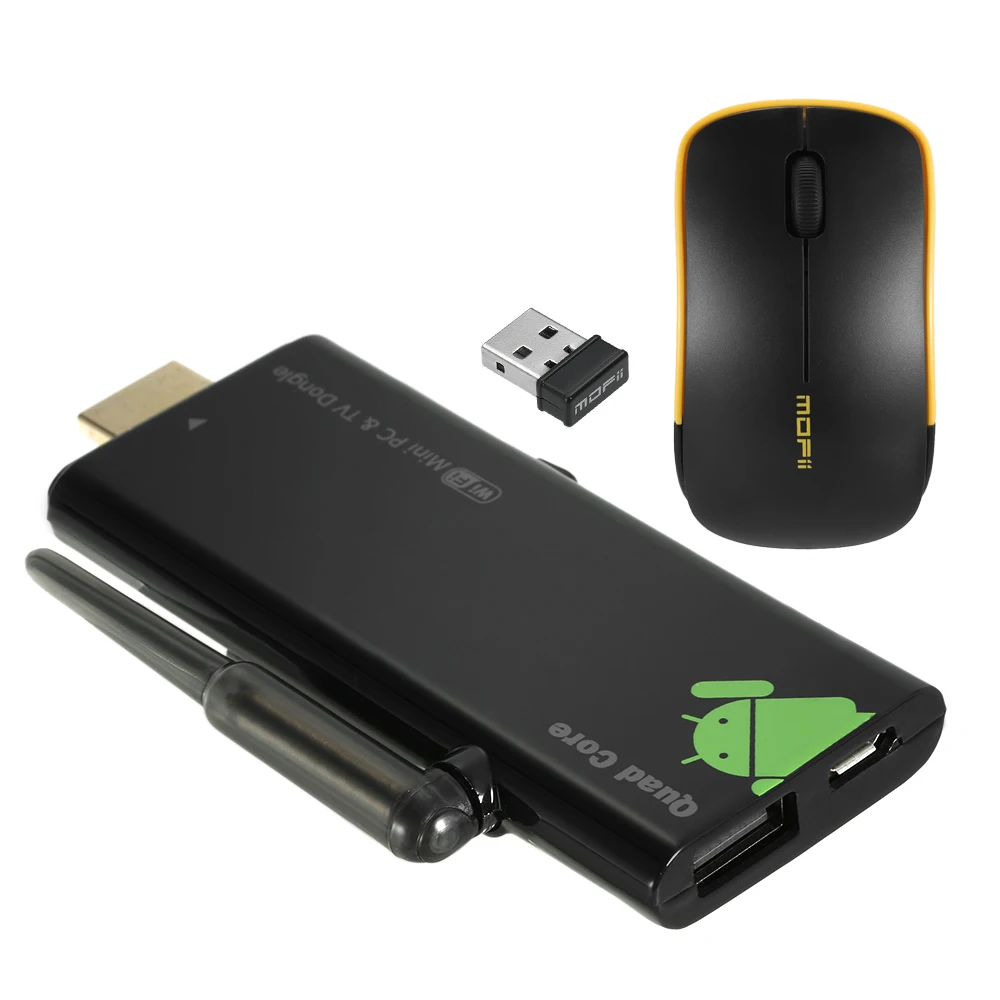 V21 Android 5 1 ТВ флешка четырехъядерный RK3128 1G/8G Wi Fi Bluetooth H.265 USB мини ПК Miracast DLNA Airplay TV