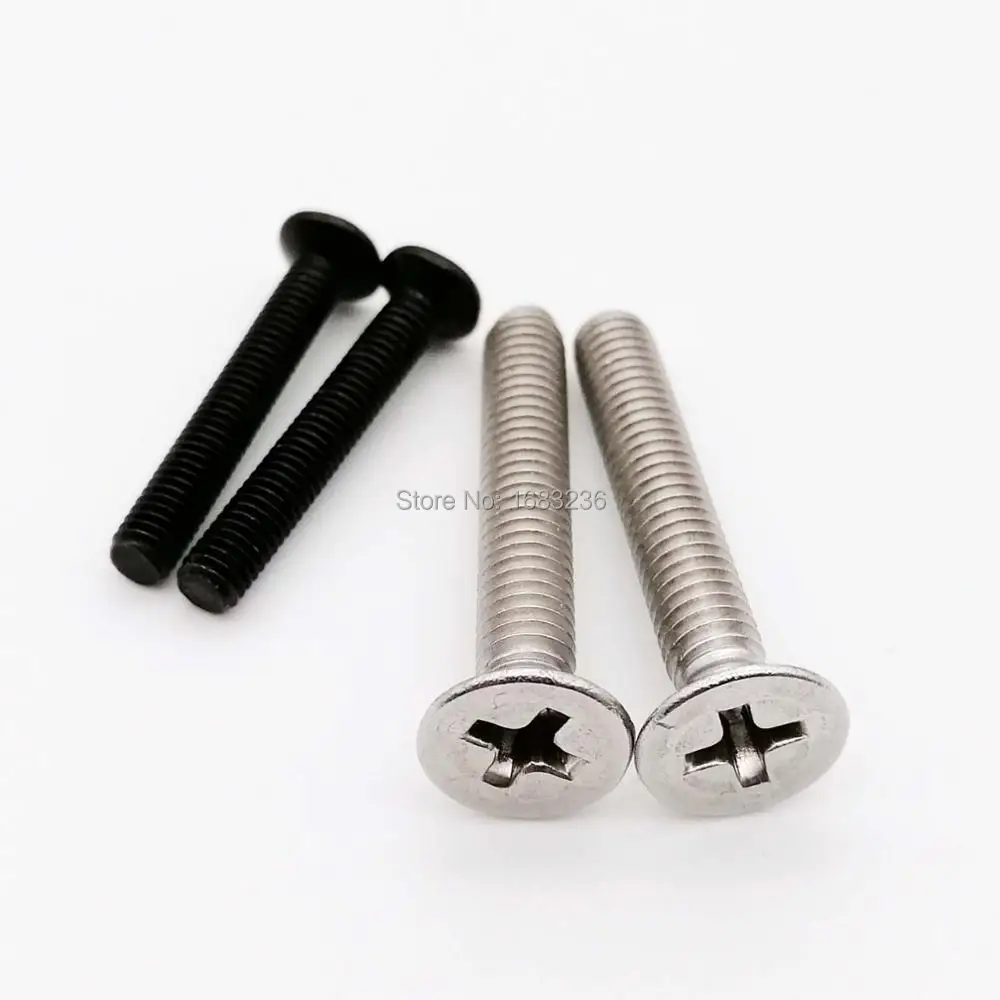 50 шт. M1 M1.2 M1.4 M1.6 M2 M2.5 M3 M4 Mini Micro Tiny Small Black 304 из нержавеющей Стали Phillips с плоским