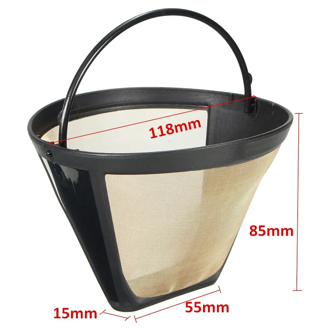 

NEW-1PC Permanent Reusable #4 Cone Shape Coffee Filter Mesh Basket Stainless Easy Clean Washable Reusable Permanent Coffee Filte