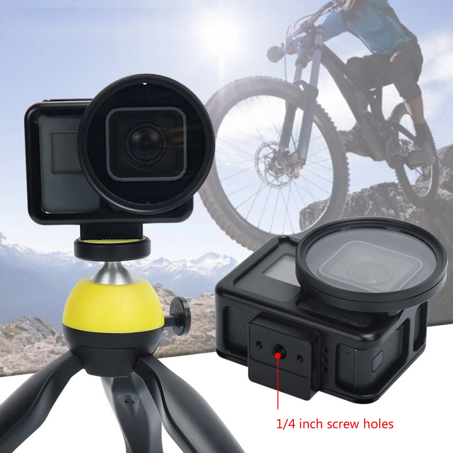 Gosear Hollow-carved Aluminum Alloy Protective Frame Cage Case Shell for Gopro Hero 7 Black 5 6 Sports Action Camera | Электроника