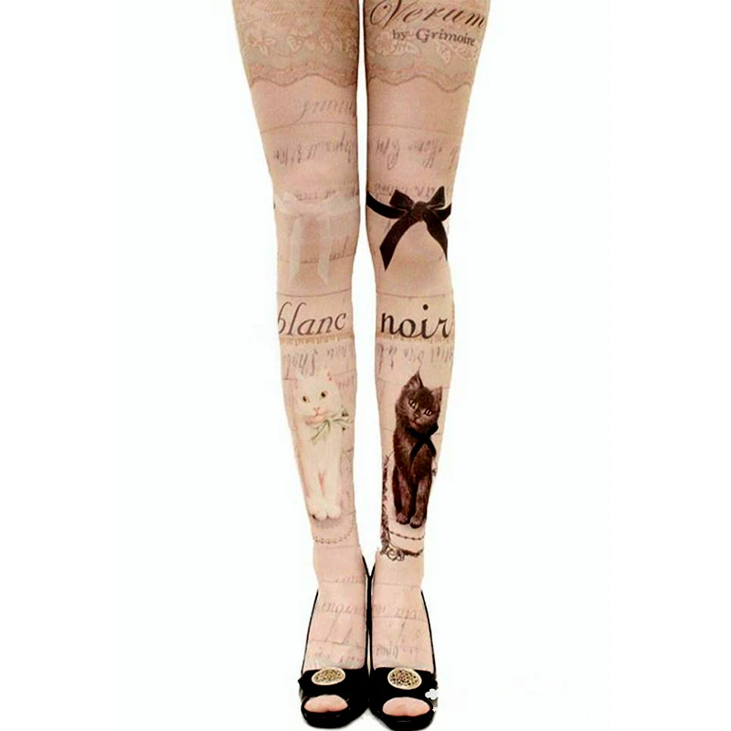

New velvet Women's Pantyhose Lady & Girl's Tattoo woman Printed Fashion Tights