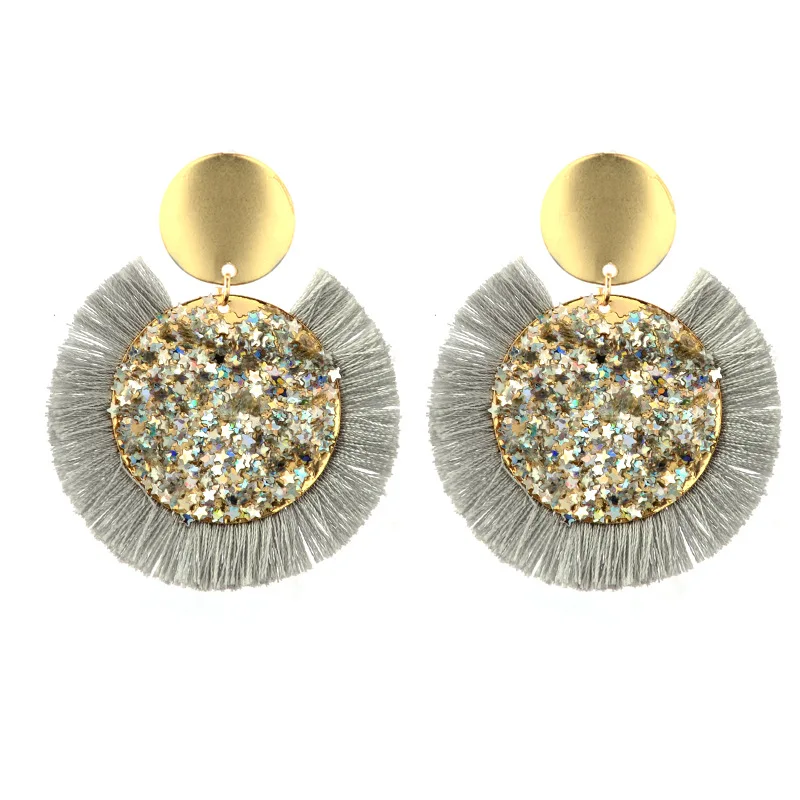 Новые модные серьги с кисточками для женщин Brincos Boho Эффектные Кисти Круглый