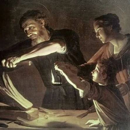 Holy family in the Carpentry рекламный плакат печать Геррит Ван хонторст (8x10)|Таблички и знаки|