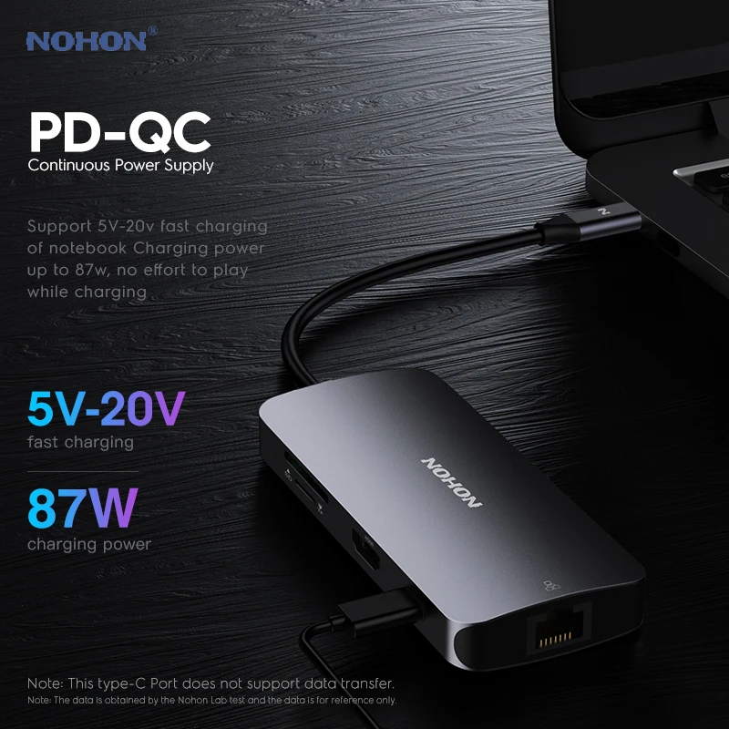Концентратор Nohon USB C для RJ45 TF HDMI Thunderbolt 3 адаптер MacBook Samsung Galaxy S9 Huawei P20 Mate 20 Pro Type PD 0