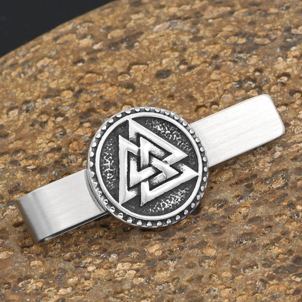 Скандинавский Викинг Valknut Amulet зажимы для галстука из нержавеющей стали мужчин и