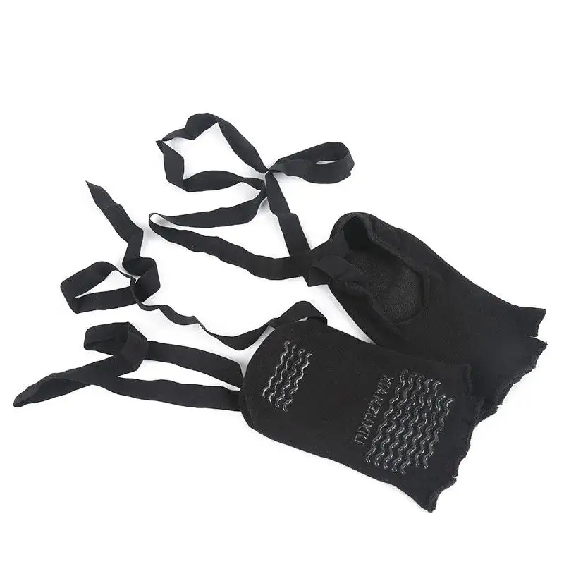 5 шт. носки для йоги женщин Нескользящие дышащие хлопковые короткие на шнуровке