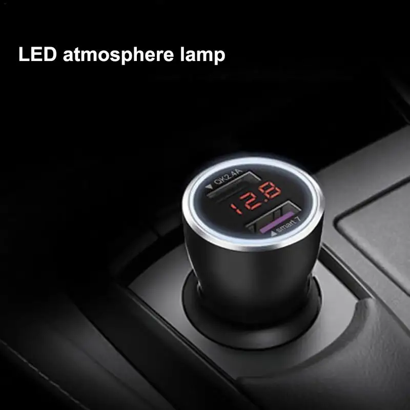 New Car Charger with Colored Lights for HUAWEI P20 Fast Charging OPPO VOOC Flash Dual Port USB Vehicle | Автомобили и мотоциклы