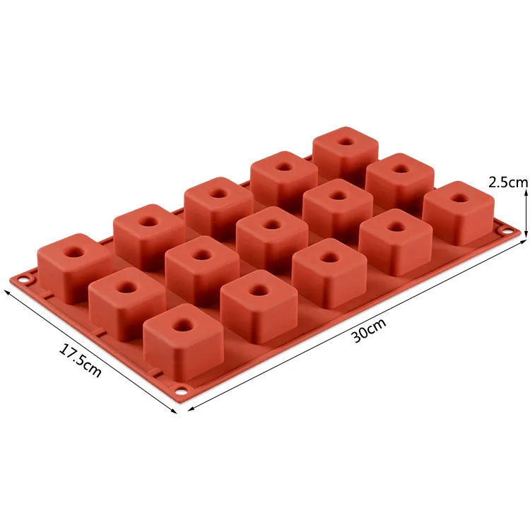 Случайный цвет 15 Holes вогнутая Пищевая силиконовая форма для печенья Форма