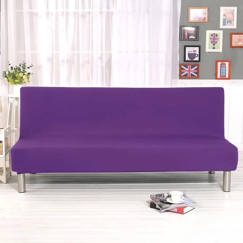 

Solid Color Elastic Sofa Cover All-inclusive Folding Stretch Sofa Bed Sofa Cover Protector Slipcover without Armrests 180-210cm