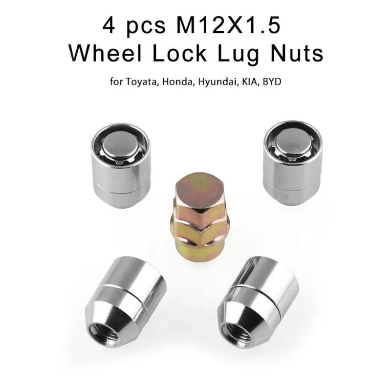 VODOOL Универсальный M12x1.5 автомобильный колёсный замок гайки 4 1 ключ противоугонная